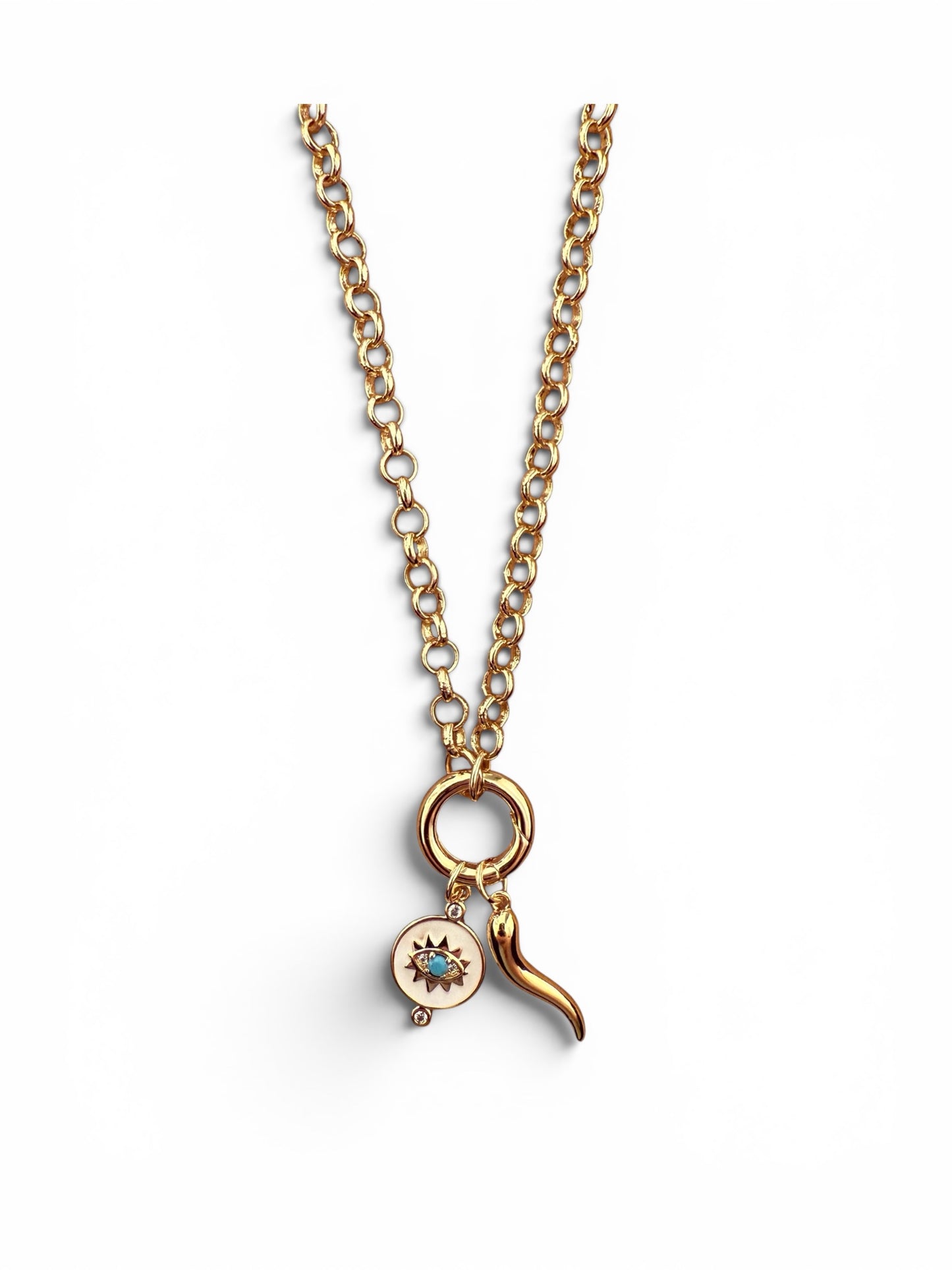 Gold Vera & Cornicello Necklace