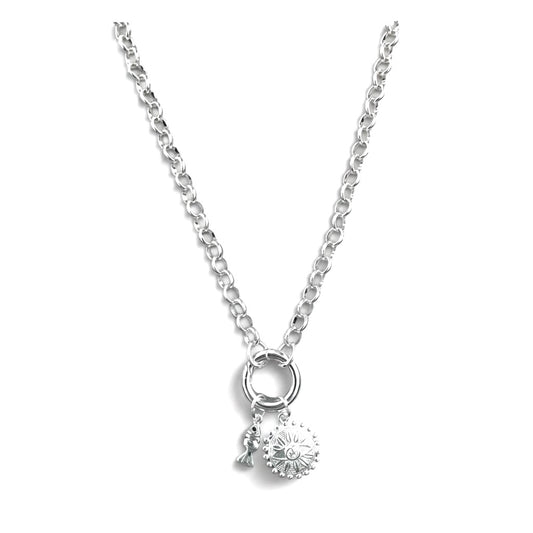 Silver Fin & Rosetta Necklace