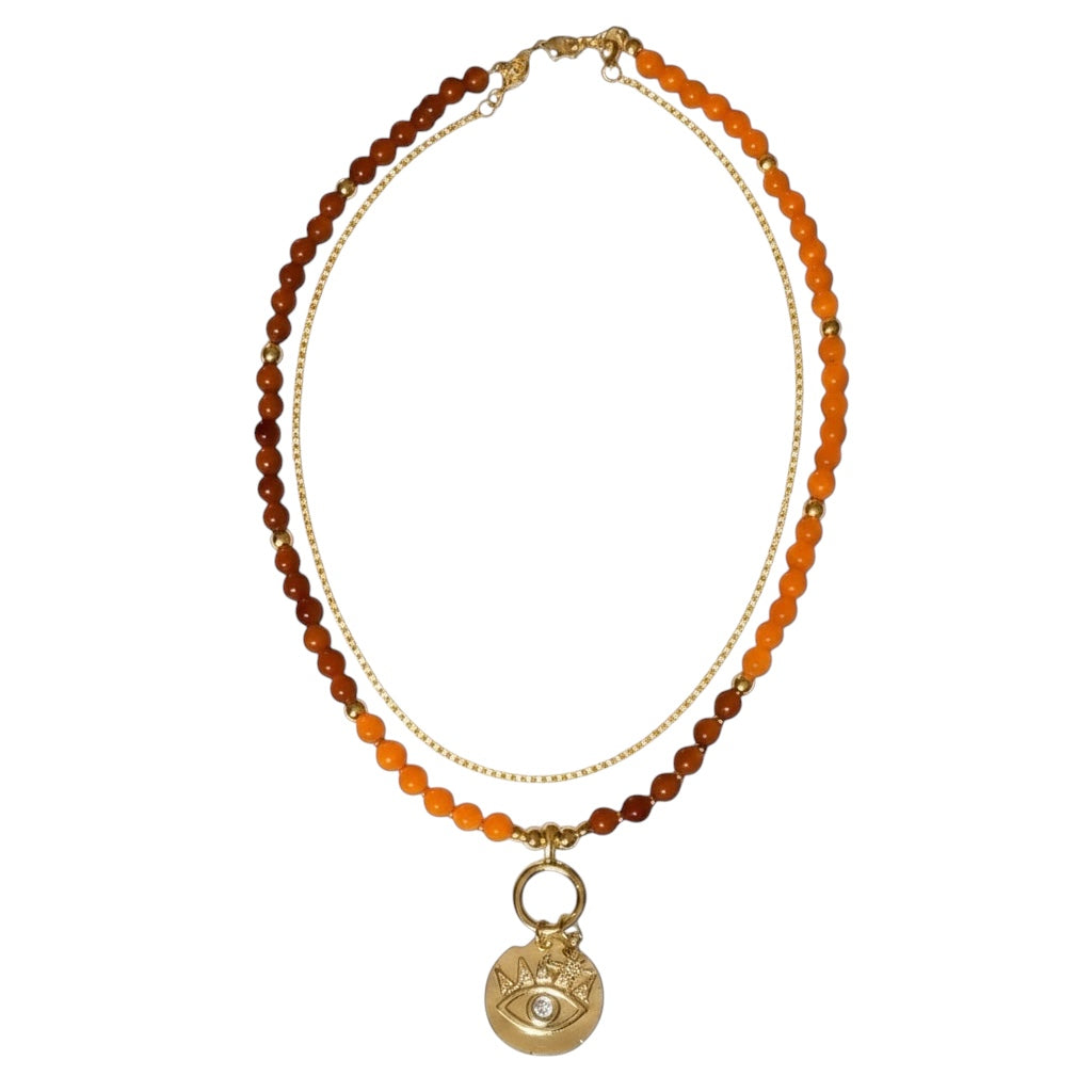 Gold Gaze & Polaris LAYERED Beaded Necklace