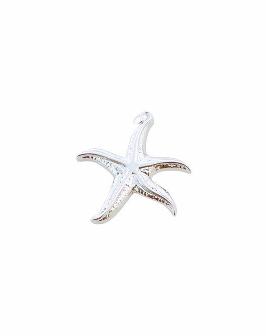 Silver Starfish LAYERED Beaded Necklace